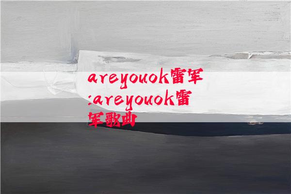 areyouok雷军:areyouok雷军歌曲